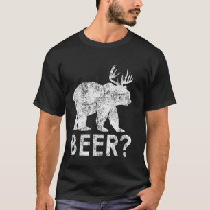 Funny Nerdy Beer Bear Deer Hunter Drinker Pun Gift T-Shirt
