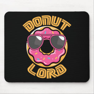 Funny Nerdy Doughnut Lord Video Gamer Geek Pink Do Mouse Pad