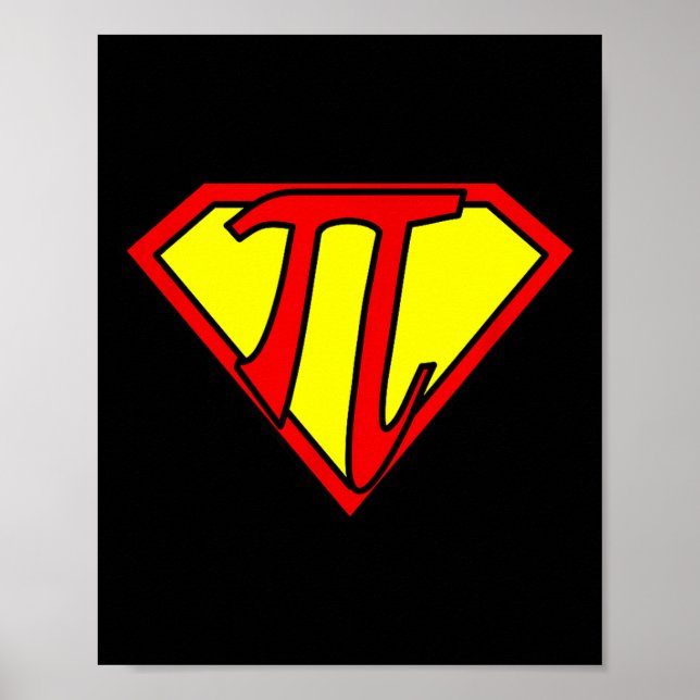 Funny Nerdy Math Nerd Super Pi Math Teacher Comic  Poster (Front)