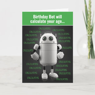 Funny Nerdy Robot calcule la carte d'âge d'anniver