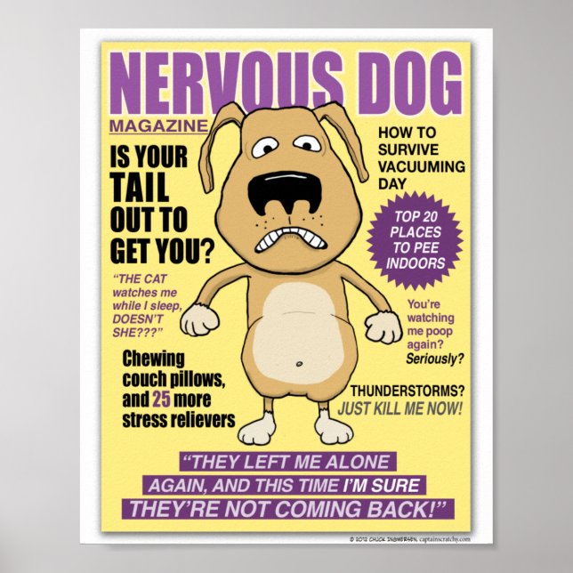 Funny Nervous Dog Magazine Poster (Front)
