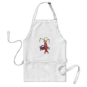 funny nervous lobster chef cooking standard apron