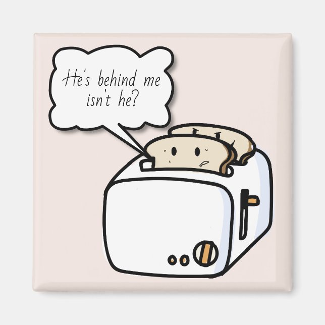 Funny Nervous Toast and Evil Toast Cartoon Magnet (Front)