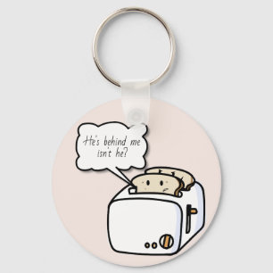 Funny Nervous Toast Cartoon Keychain