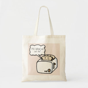 Funny Nervous Toast Cartoon Tote Bag