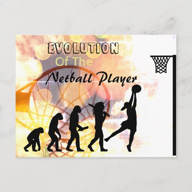 Funny Netball Player Evolution Theme Postcard (Front)