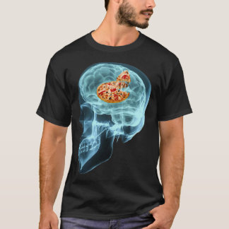 Funny Neurologist Think of Pizza Student Brain Gif T-Shirt