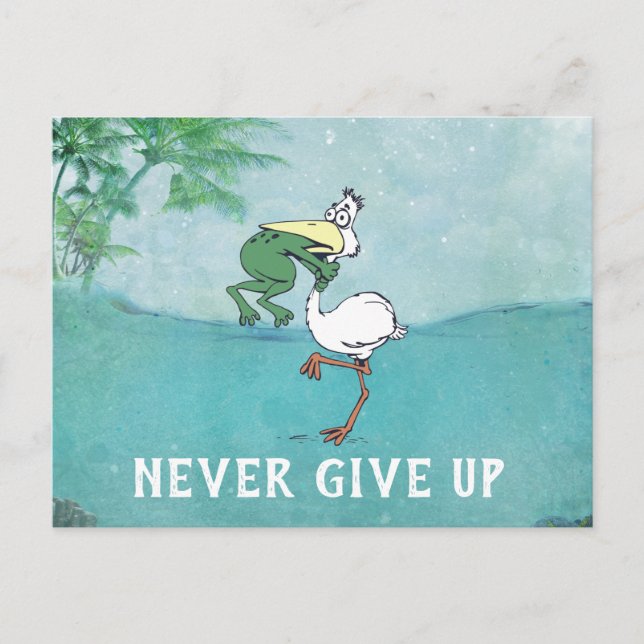 Funny Never Give Up Pelican Postcard (Front)