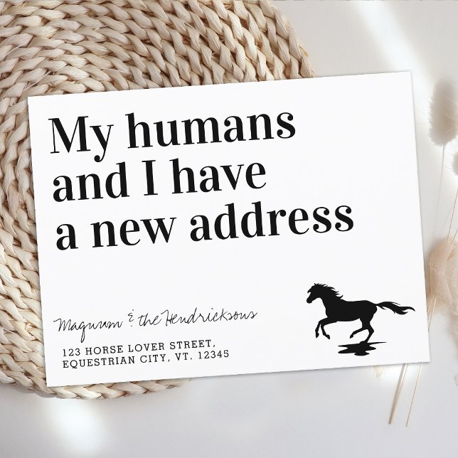 Funny New Address Horse Pet Moving Announcement Postcard (Creator Uploaded)