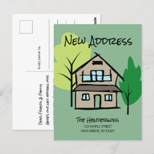 Funny New Address Moving Announcement Postcard