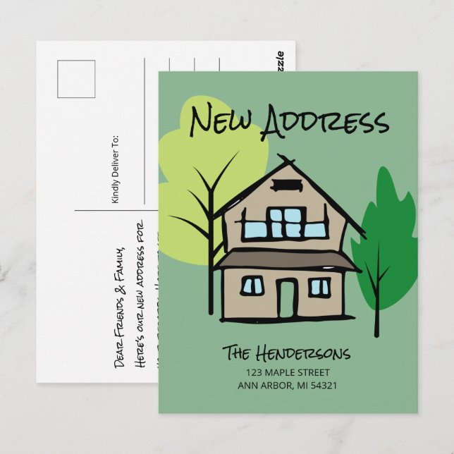  Funny New Address Moving Announcement Postcard (Front/Back)