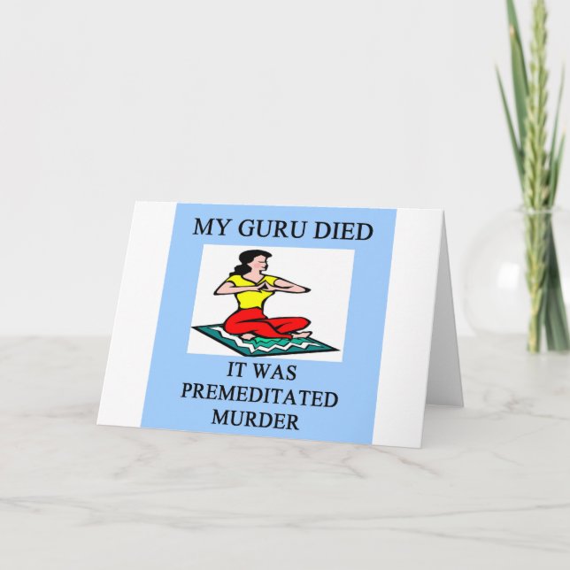 funny new age guru meditation joke card (Front)