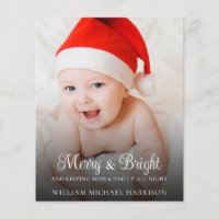 Funny New Baby Announcement Photo Holiday Card