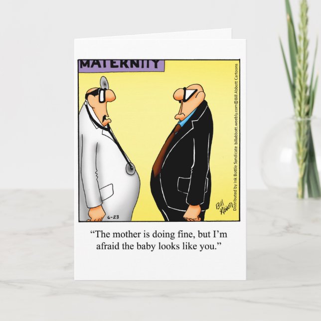 Funny New Baby Congratulations Greeting Card (Front)