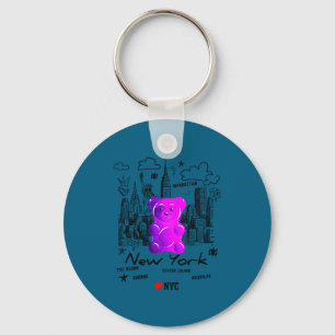 Funny New Colorful Yorkcity Gummy Bear Keychain