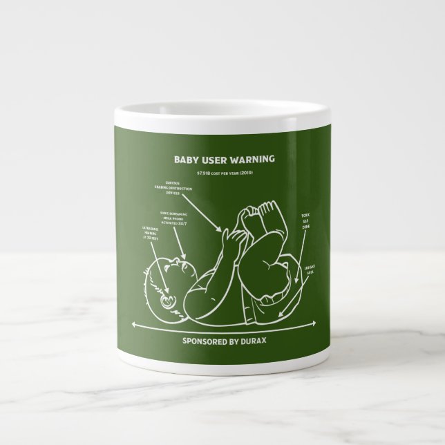 Funny New Dad Instruction New Parent Instructions Large Coffee Mug (Front)