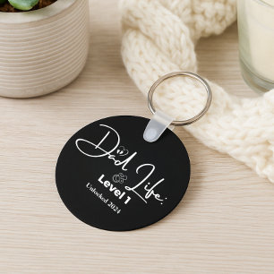 Funny New Dad Life Level 1 Custom Year Keychain
