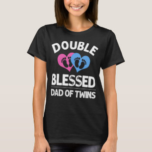 Funny New Dad Of Twins Gift For Men Father Announc T-Shirt