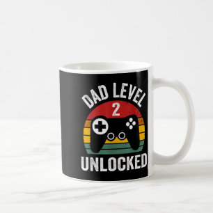 Funny New Dad Shirt Dad Level 2 Unlocked For 2 Kid Coffee Mug