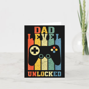 Funny New Dad Shirt Dad Level Unlocked Day Tee Shi Card