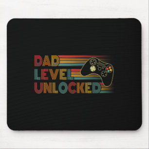 Funny New Dad Shirt Dad Level Unlocked Gaming Game Mouse Pad