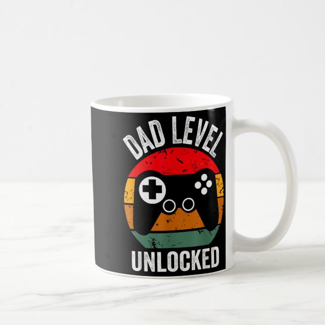 Funny New Dad Shirt Dad Level Unlocked Tee Shirt G Coffee Mug (Right)