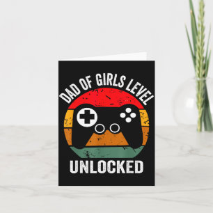 Funny New Dad Shirt Dad Of Girls Level Unlocked Te Card