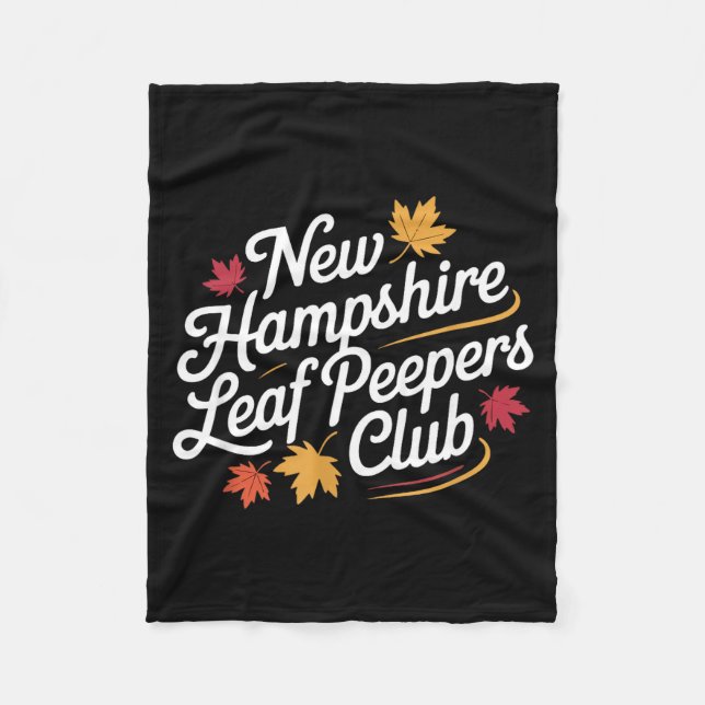 Funny New Hampshire Leaf Er's Club Autumn Fall Lea Fleece Blanket (Front)