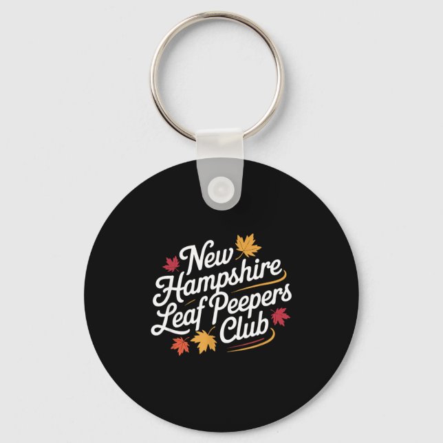 Funny New Hampshire Leaf Er's Club Autumn Fall Lea Keychain (Front)