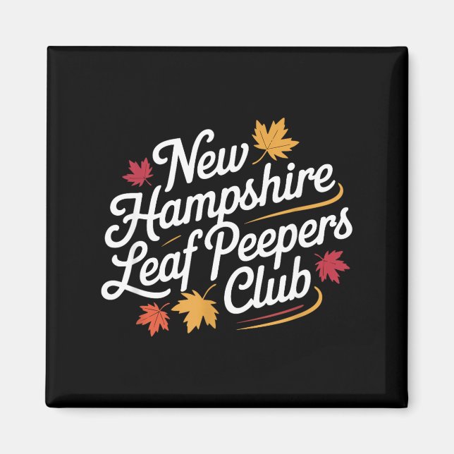 Funny New Hampshire Leaf Er's Club Autumn Fall Lea Magnet (Front)