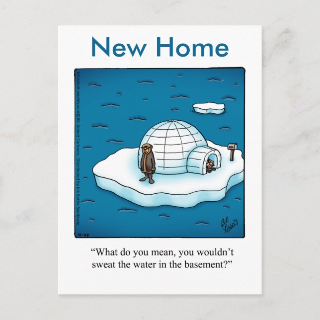 Funny New Home Humour Postcard (Front)