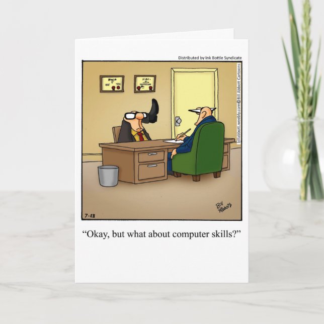 Funny New Job Félicitations Carte de voeux (Devant)