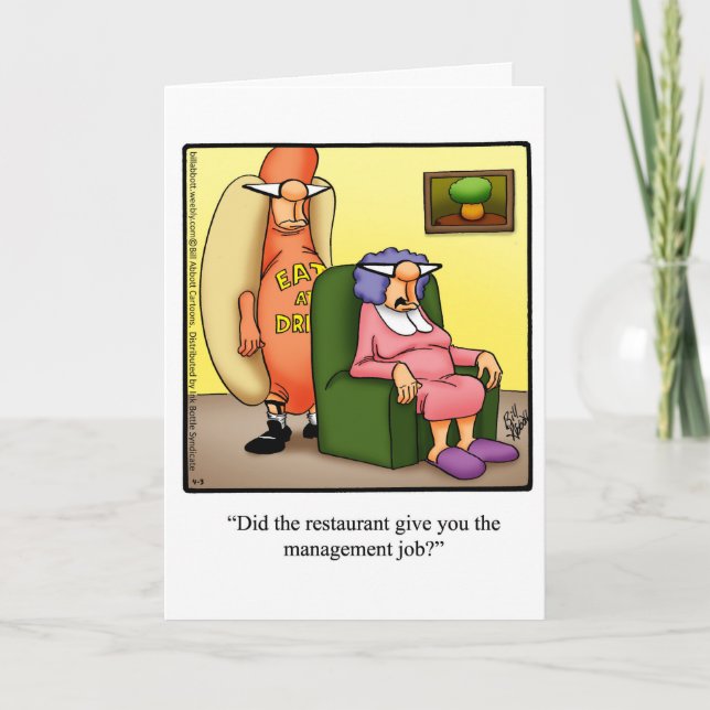 Funny New Job Félicitations Humour Carte de voeux (Devant)