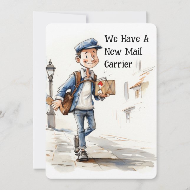 Funny New Mail Carrier Moving Faire-part Cartes (Devant)