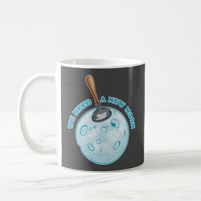 Funny new moon astronomy coffee mug (Left)