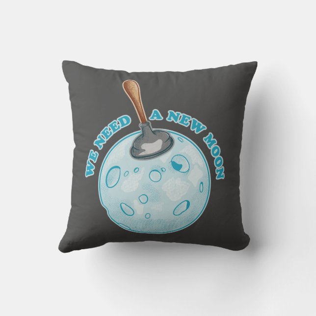 Funny new moon astronomy throw pillow (Back)