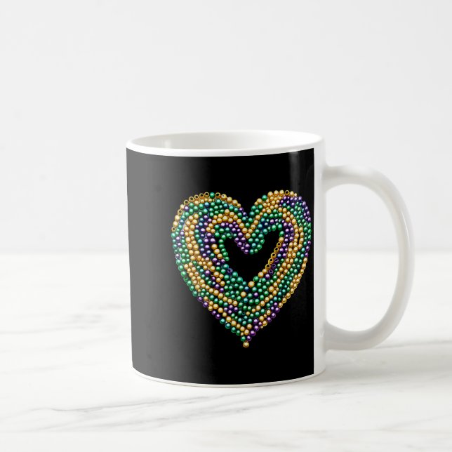 Funny New Orleans Beads Heart We Stand Nola Strong Coffee Mug (Right)