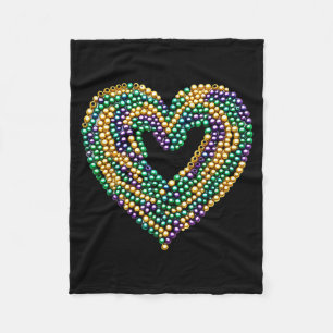 Funny New Orleans Beads Heart We Stand Nola Strong Fleece Blanket
