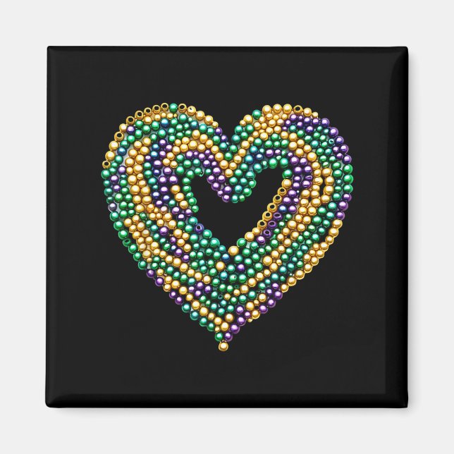 Funny New Orleans Beads Heart We Stand Nola Strong Magnet (Front)