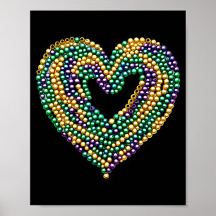 Funny New Orleans Beads Heart We Stand Nola Strong Poster