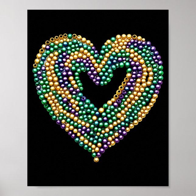 Funny New Orleans Beads Heart We Stand Nola Strong Poster (Front)