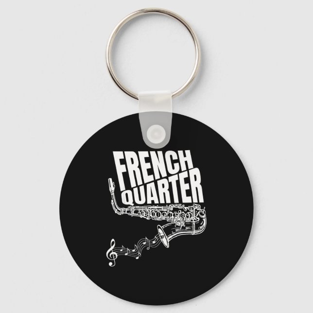 Funny New Orleans Mardi Gras Jazz Saxophone  Keychain (Front)