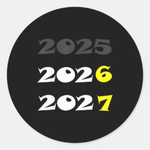Funny New Year 2026 Six Seven 67 Meme Classic Round Sticker