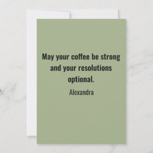 Funny New Year Same Me Minimal Green Greeting Card