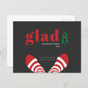 Funny New Year Simple Black  Holiday Postcard