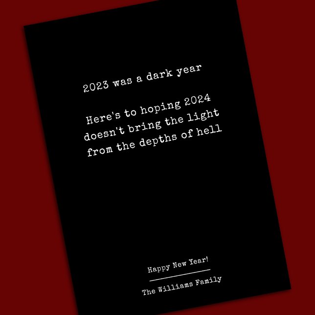 Funny New Years Black Holiday Card (Creator Uploaded)