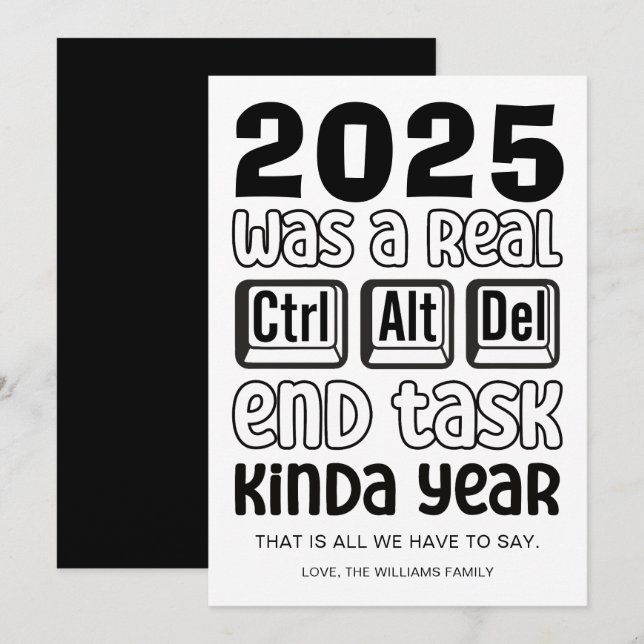 Funny New Years Holiday Card (Front/Back)