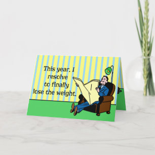 Funny New Year's Resolution Retro Weight Loss Holiday Card