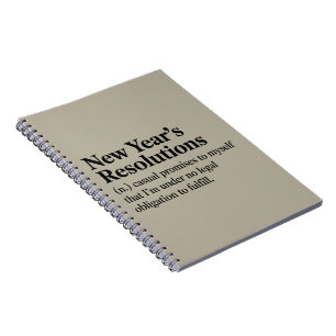 Funny New Year's Resolutions Sarcastic New Year Notebook