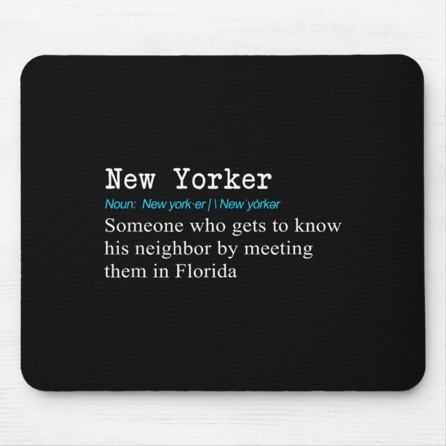 Funny New Yorker Dictionary Definition Gif  Mouse Pad (Front)